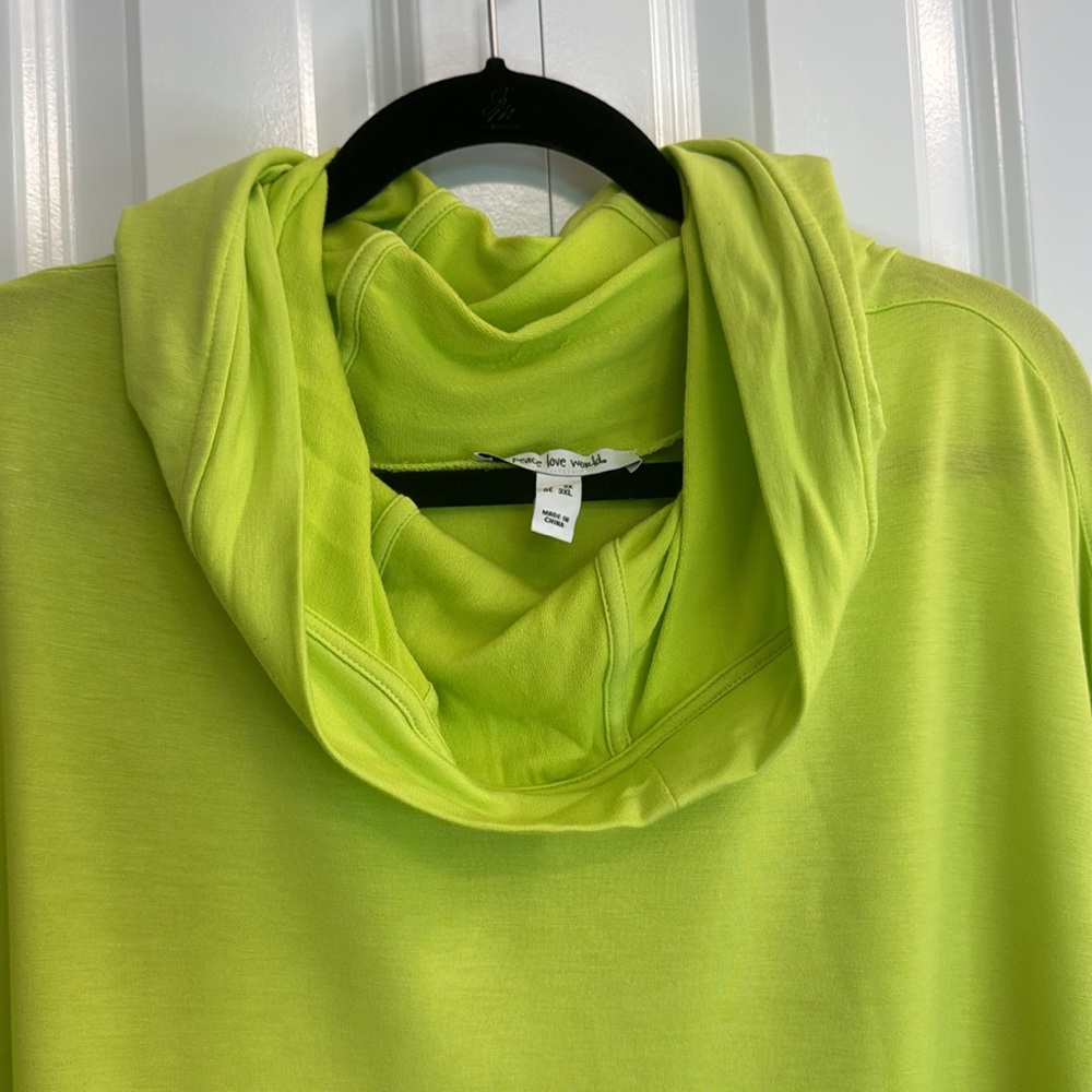 Bright Lime Green Hooded Top - Picture 5 of 7